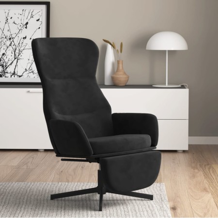 Sillón de relax con reposapiés terciopelo negro de , Sillones - Ref: Foro24-3097501, Precio: 118,53 €, Descuento: %