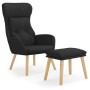 Sillón de relax con taburete tela negro de , Sillones - Ref: Foro24-3097756, Precio: 146,17 €, Descuento: %