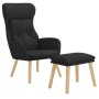Sillón de relax con taburete tela negro de , Sillones - Ref: Foro24-3097756, Precio: 146,17 €, Descuento: %