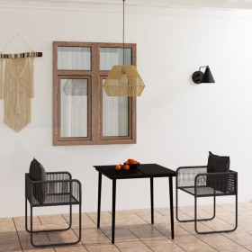 Juego de comedor para jardín 3 piezas negro de , Conjuntos de jardín - Ref: Foro24-3099083, Precio: 254,22 €, Descuento: %