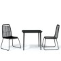 Juego de comedor para jardín 3 piezas negro de , Conjuntos de jardín - Ref: Foro24-3099095, Precio: 220,60 €, Descuento: %