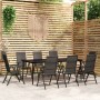 Juego de comedor para jardín 9 piezas negro de , Conjuntos de jardín - Ref: Foro24-3099112, Precio: 633,13 €, Descuento: %