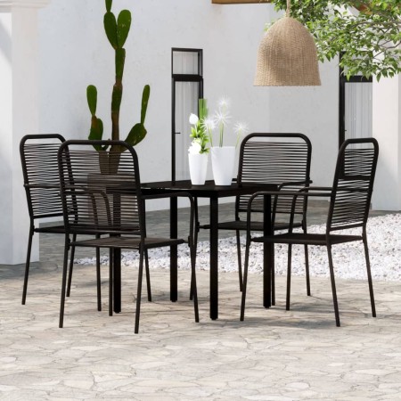 Juego de comedor de jardín 5 piezas negro de , Conjuntos de jardín - Ref: Foro24-3099138, Precio: 291,14 €, Descuento: %