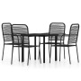 Juego de comedor de jardín 5 piezas negro de , Conjuntos de jardín - Ref: Foro24-3099138, Precio: 291,14 €, Descuento: %