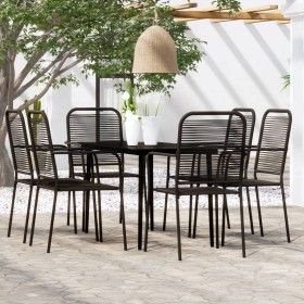 Juego de comedor de jardín 7 piezas negro de , Conjuntos de jardín - Ref: Foro24-3099146, Precio: 426,34 €, Descuento: %