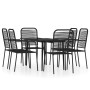 Juego de comedor de jardín 7 piezas negro de , Conjuntos de jardín - Ref: Foro24-3099146, Precio: 426,34 €, Descuento: %
