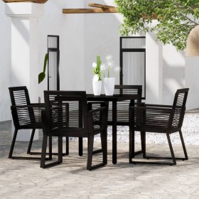 Juego de comedor de jardín 5 piezas negro de , Conjuntos de jardín - Ref: Foro24-3099150, Precio: 373,72 €, Descuento: %
