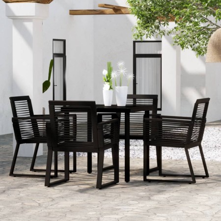 Juego de comedor de jardín 5 piezas negro de , Conjuntos de jardín - Ref: Foro24-3099150, Precio: 373,72 €, Descuento: %