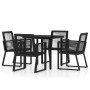 Juego de comedor de jardín 5 piezas negro de , Conjuntos de jardín - Ref: Foro24-3099150, Precio: 373,72 €, Descuento: %