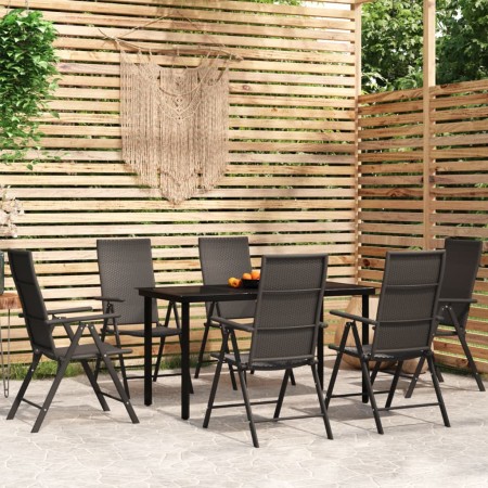 Juego de comedor para jardín 7 piezas negro de , Conjuntos de jardín - Ref: Foro24-3099104, Precio: 503,42 €, Descuento: %