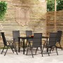 Juego de comedor para jardín 7 piezas negro de , Conjuntos de jardín - Ref: Foro24-3099104, Precio: 503,42 €, Descuento: %