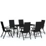 Juego de comedor para jardín 7 piezas negro de , Conjuntos de jardín - Ref: Foro24-3099104, Precio: 503,42 €, Descuento: %
