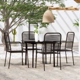 Juego de comedor de jardín 5 piezas negro de , Conjuntos de jardín - Ref: Foro24-3099144, Precio: 301,08 €, Descuento: %