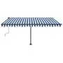 Toldo de pie manual retráctil azul y blanco 400x350 cm de vidaXL, Toldos - Ref: Foro24-3069816, Precio: 454,14 €, Descuento: %