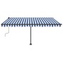 Toldo de pie manual retráctil azul y blanco 400x350 cm de vidaXL, Toldos - Ref: Foro24-3069816, Precio: 469,37 €, Descuento: %