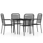 Juego de comedor de jardín 5 piezas negro de , Conjuntos de jardín - Ref: Foro24-3099144, Precio: 301,08 €, Descuento: %
