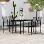 Juego de comedor para jardín 5 piezas negro de , Conjuntos de jardín - Ref: Foro24-3099199, Precio: 296,06 €, Descuento: %