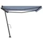 Toldo de pie manual retráctil azul y blanco 400x350 cm de vidaXL, Toldos - Ref: Foro24-3069816, Precio: 454,14 €, Descuento: %