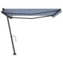 Toldo de pie manual retráctil azul y blanco 400x350 cm de vidaXL, Toldos - Ref: Foro24-3069816, Precio: 469,37 €, Descuento: %