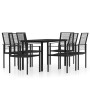 Juego de comedor para jardín 7 piezas negro de , Conjuntos de jardín - Ref: Foro24-3099200, Precio: 386,98 €, Descuento: %