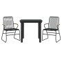 Juego de comedor de jardín 3 piezas ratán PVC negro de , Conjuntos de jardín - Ref: Foro24-3099209, Precio: 199,82 €, Descuen...