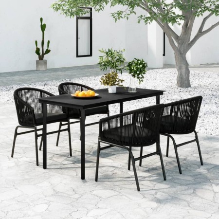 Juego de comedor para jardín 5 piezas negro de , Conjuntos de jardín - Ref: Foro24-3099223, Precio: 484,06 €, Descuento: %