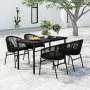 Juego de comedor para jardín 5 piezas negro de , Conjuntos de jardín - Ref: Foro24-3099223, Precio: 484,06 €, Descuento: %