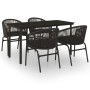 Juego de comedor para jardín 5 piezas negro de , Conjuntos de jardín - Ref: Foro24-3099223, Precio: 484,06 €, Descuento: %