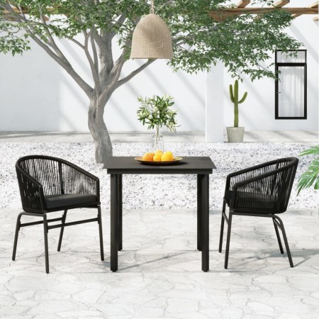 Juego de comedor para jardín 3 piezas negro de , Conjuntos de jardín - Ref: Foro24-3099221, Precio: 267,12 €, Descuento: %