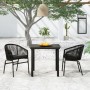 Juego de comedor para jardín 3 piezas negro de , Conjuntos de jardín - Ref: Foro24-3099221, Precio: 267,12 €, Descuento: %