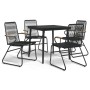 Juego de comedor de jardín 5 piezas ratán PVC negro de , Conjuntos de jardín - Ref: Foro24-3099216, Precio: 313,84 €, Descuen...