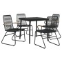 Juego de comedor de jardín 5 piezas ratán PVC negro de , Conjuntos de jardín - Ref: Foro24-3099216, Precio: 313,84 €, Descuen...