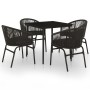 Juego de comedor para jardín 5 piezas negro de , Conjuntos de jardín - Ref: Foro24-3099240, Precio: 462,57 €, Descuento: %