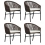 Juego de comedor de jardín 5 piezas con cojines marrón de , Conjuntos de jardín - Ref: Foro24-3099228, Precio: 501,23 €, Desc...