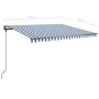 Toldo de pie manual retráctil azul y blanco 400x350 cm de vidaXL, Toldos - Ref: Foro24-3069816, Precio: 454,14 €, Descuento: %