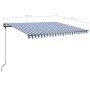 Toldo de pie manual retráctil azul y blanco 400x350 cm de vidaXL, Toldos - Ref: Foro24-3069816, Precio: 469,37 €, Descuento: %