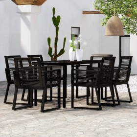 Juego de comedor para jardín 7 piezas negro de , Conjuntos de jardín - Ref: Foro24-3099152, Precio: 597,28 €, Descuento: %