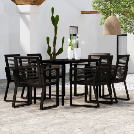 Juego de comedor para jardín 7 piezas negro de , Conjuntos de jardín - Ref: Foro24-3099152, Precio: 597,28 €, Descuento: %