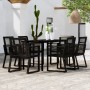 Juego de comedor para jardín 7 piezas negro de , Conjuntos de jardín - Ref: Foro24-3099152, Precio: 597,28 €, Descuento: %