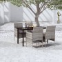 Juego de comedor para jardín 5 piezas con cojines gris y negro de , Conjuntos de jardín - Ref: Foro24-3099289, Precio: 340,88...