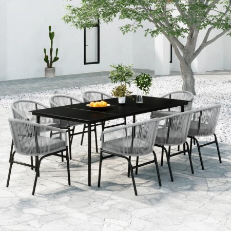 Juego de comedor de jardín 9 piezas ratán sintético gris de , Conjuntos de jardín - Ref: Foro24-3099256, Precio: 855,18 €, De...