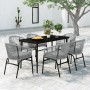 Juego de comedor de jardín 7 piezas ratán sintético gris de , Conjuntos de jardín - Ref: Foro24-3099254, Precio: 650,56 €, De...