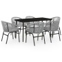 Juego de comedor de jardín 7 piezas ratán sintético gris de , Conjuntos de jardín - Ref: Foro24-3099254, Precio: 650,56 €, De...