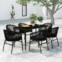 Juego de comedor para jardín 7 piezas negro de , Conjuntos de jardín - Ref: Foro24-3099242, Precio: 709,52 €, Descuento: %