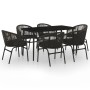 Juego de comedor para jardín 7 piezas negro de , Conjuntos de jardín - Ref: Foro24-3099242, Precio: 709,52 €, Descuento: %