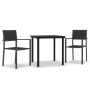 Juego de comedor para jardín 3 piezas negro de , Conjuntos de jardín - Ref: Foro24-3099263, Precio: 203,93 €, Descuento: %