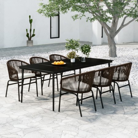 Juego de comedor de jardín 7 piezas marrón de , Conjuntos de jardín - Ref: Foro24-3099249, Precio: 864,56 €, Descuento: %