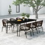 Juego de comedor de jardín 7 piezas marrón de , Conjuntos de jardín - Ref: Foro24-3099249, Precio: 864,56 €, Descuento: %