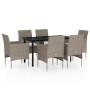 Juego de comedor de jardín 7 piezas con cojines beige y negro de , Conjuntos de jardín - Ref: Foro24-3099296, Precio: 511,68 ...