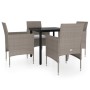 Juego de comedor de jardín 5 piezas con cojines beige y negro de , Conjuntos de jardín - Ref: Foro24-3099294, Precio: 337,01 ...